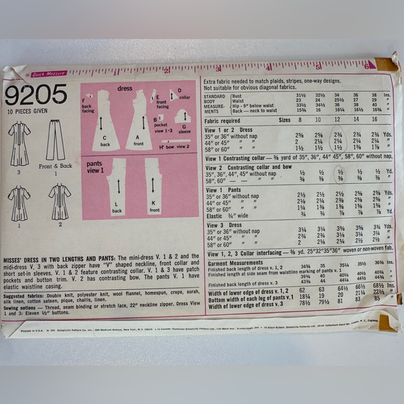 Simplicity 9205 - Picture 2 of 2